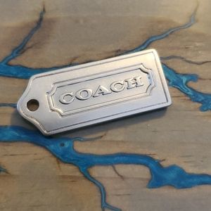 Coach Silver Puffy Medal Hangtag